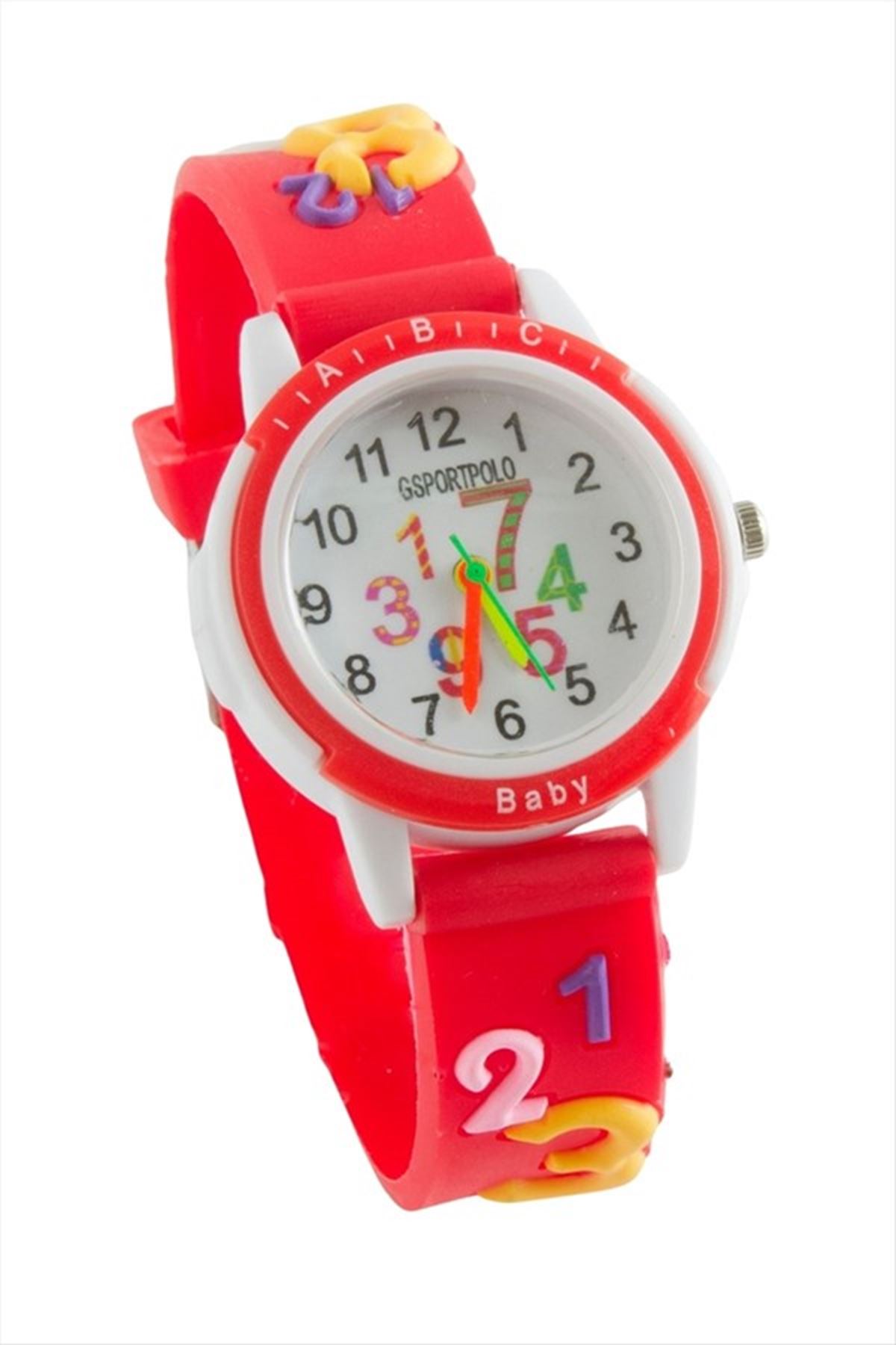 Sayı Kabartma Çocuk Kol Saat - Sarı