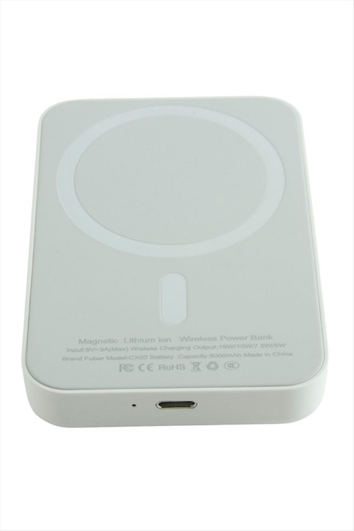 50000 mAh Battery Magsafe Kablosuz Şarj Cihazı Powerbank - Beyaz