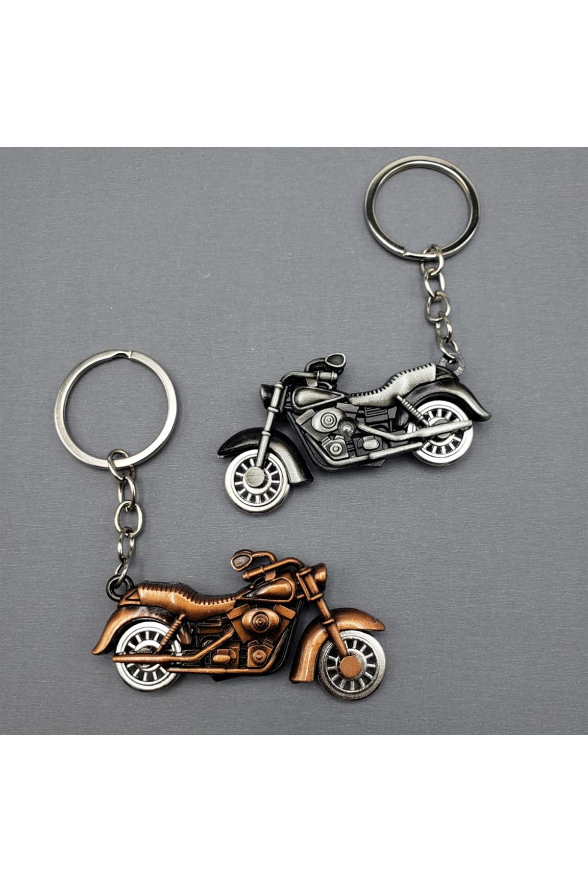 Motor Tasarımlı Metal Anahtarlık - Klasik Motosiklet Modeli