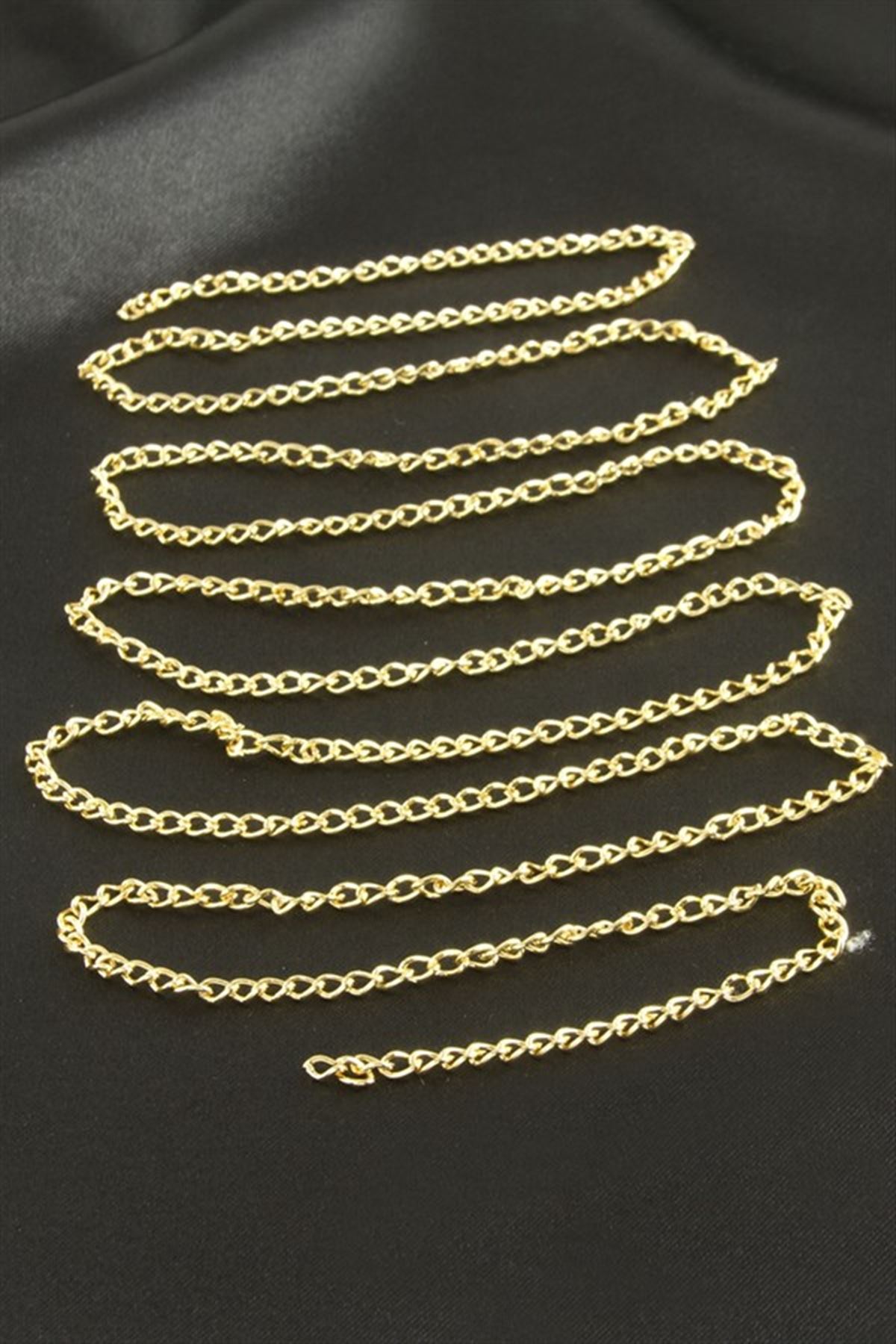 3 mm Düz Zincir 1 metre - Sarı