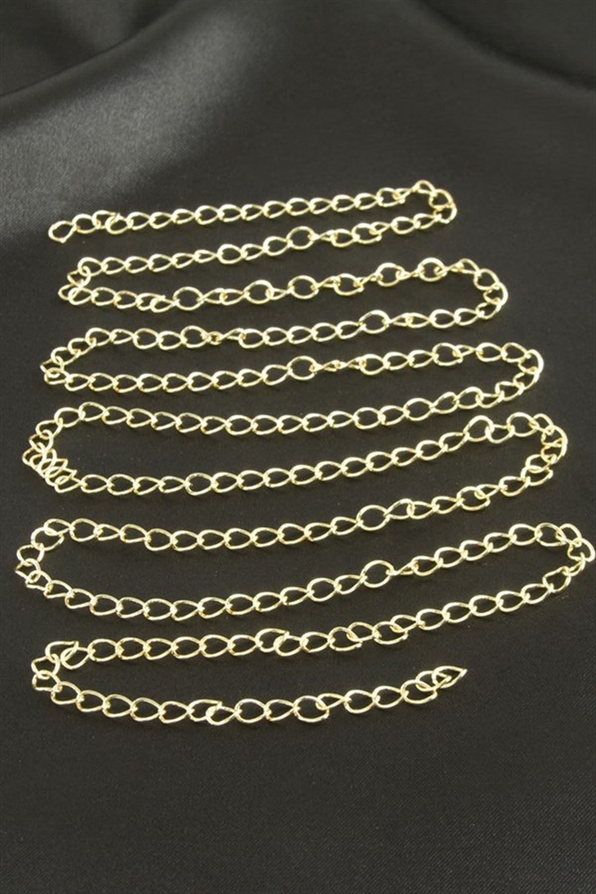 4 mm Oval Zincir 1 metre - Sarı
