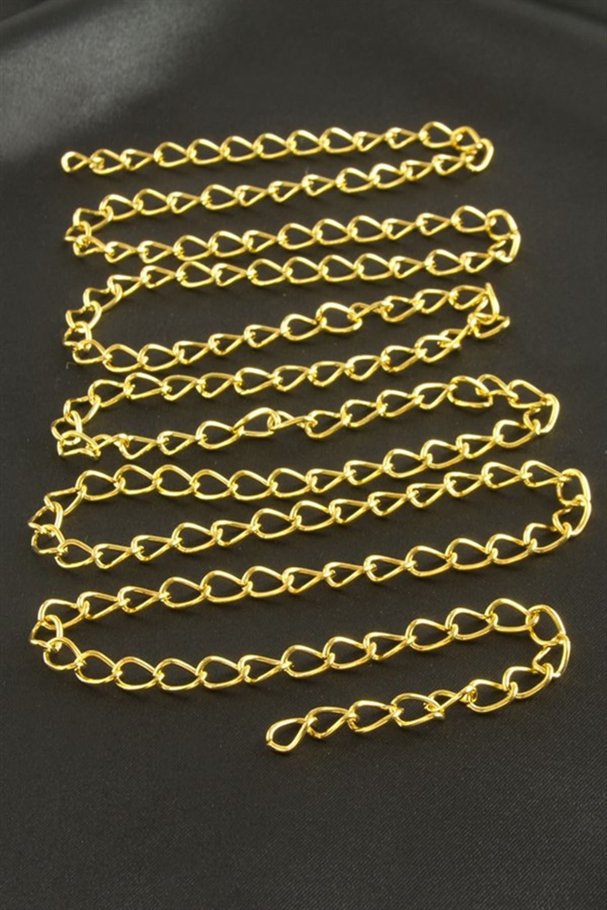 6 mm Oval Zincir 1 metre - Sarı