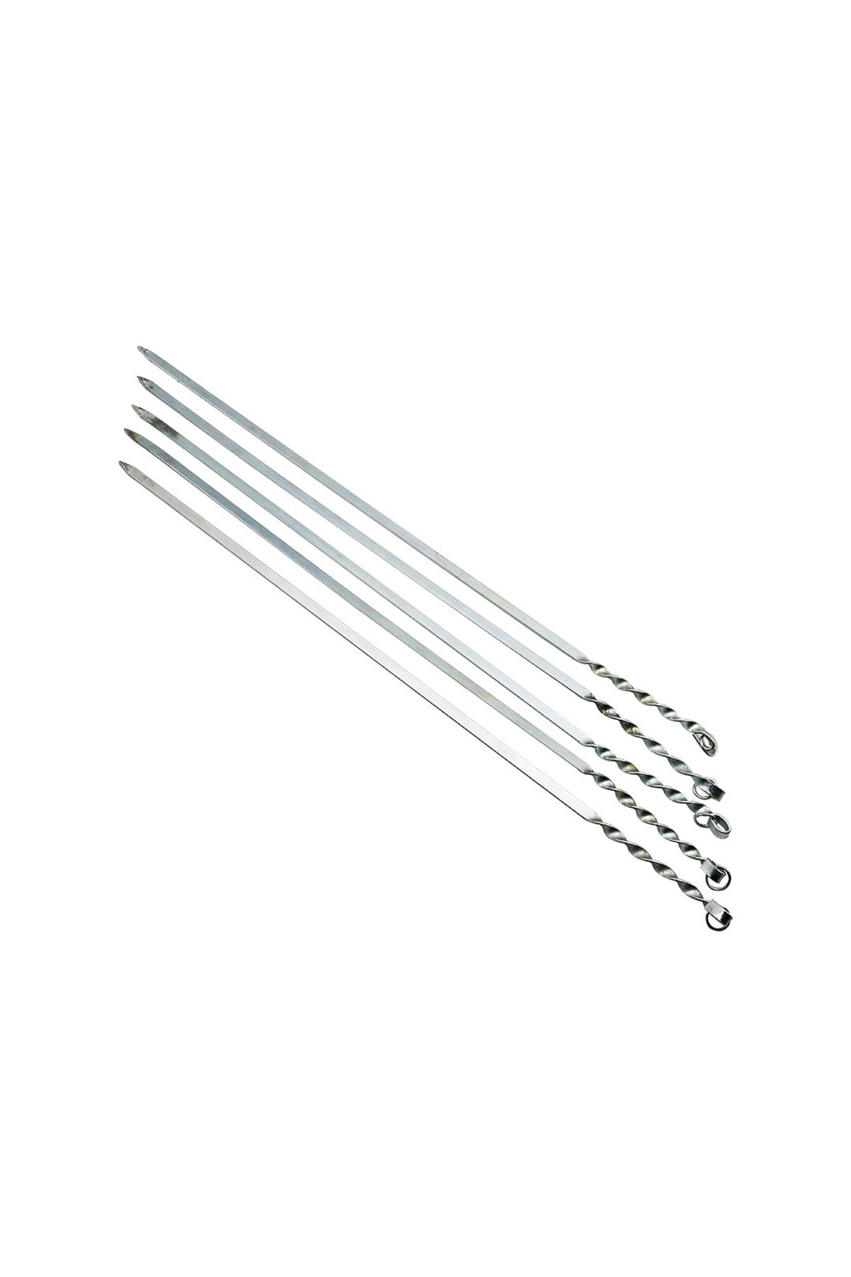 Dar Yassı Mangal Şişi - Burgulu Tasarım - 60 cm - Tavuk ve Kanat İçin