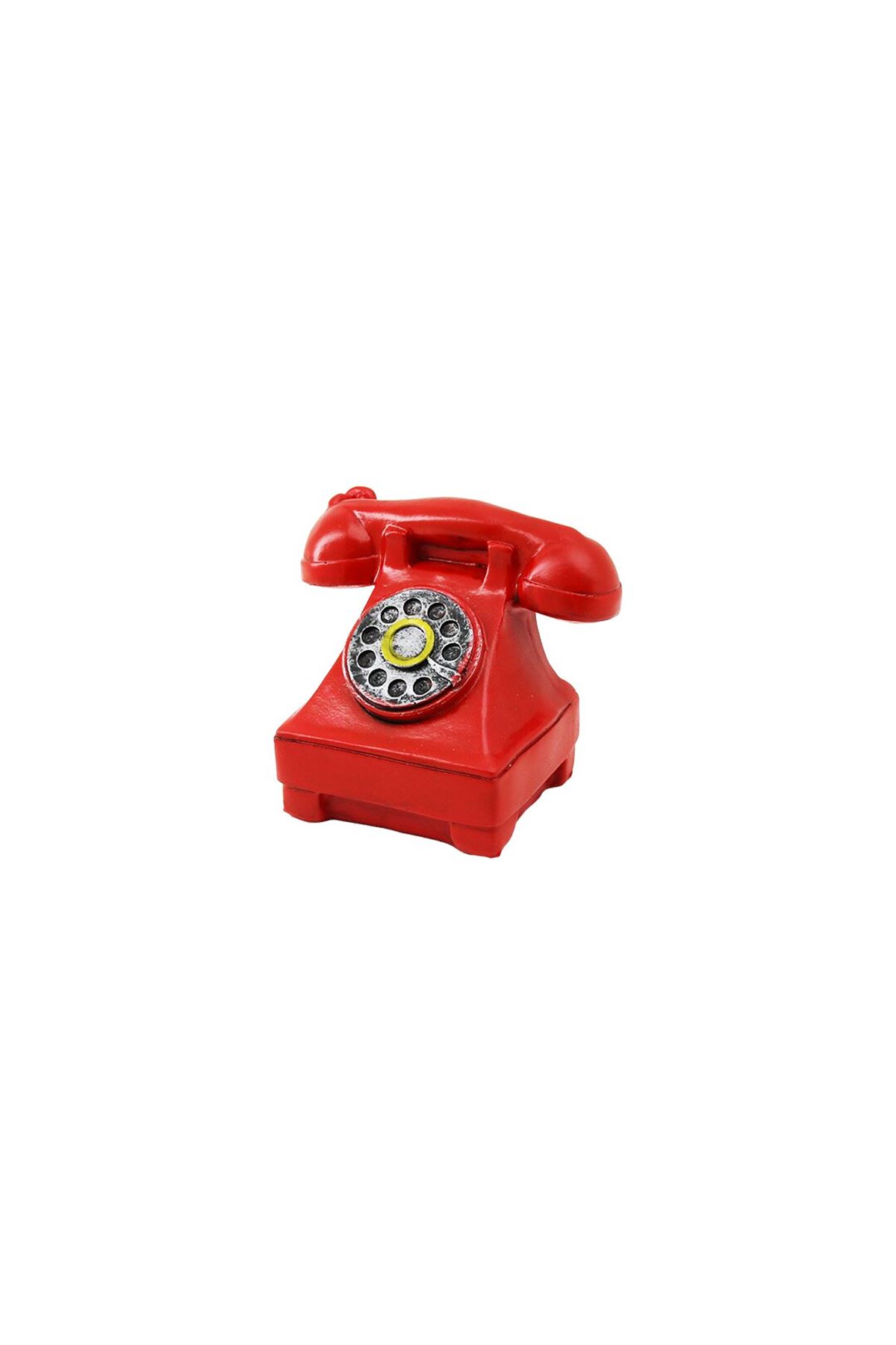Kırmızı Ankesörlü Telefon Biblosu - Vintage Tasarım - Reçine Süs Eşyası