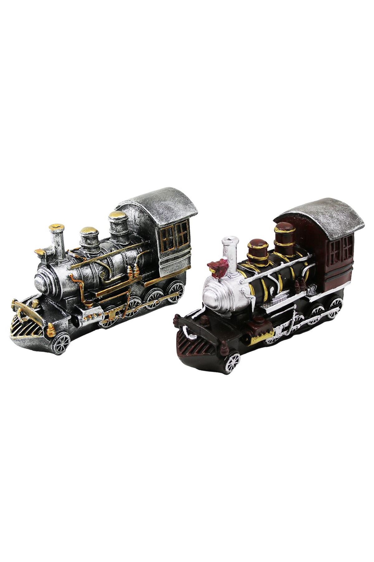 Nostaljik Lokomotiv Tren Tasarımlı Biblo Kumbara - Vintage Görünümlü - Dekoratif
