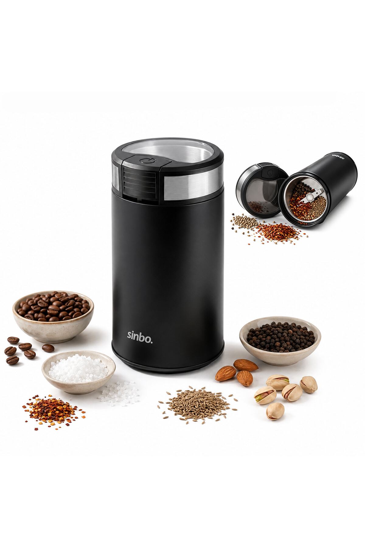 Sinbo Kahve ve Baharat Öğütücü Makine - 50 gr Çelik Hazne - 2 Bıçaklı