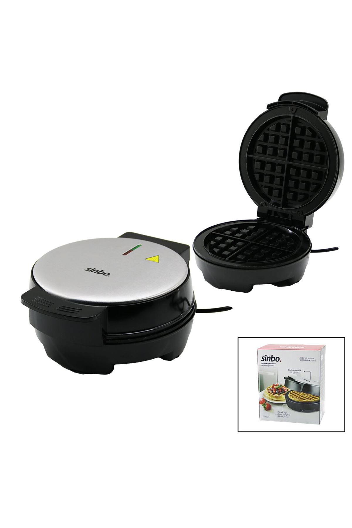 Sinbo Belçika Waffle Makinesi - 4 Waffle Kapasiteli - Yapışmaz Plaka