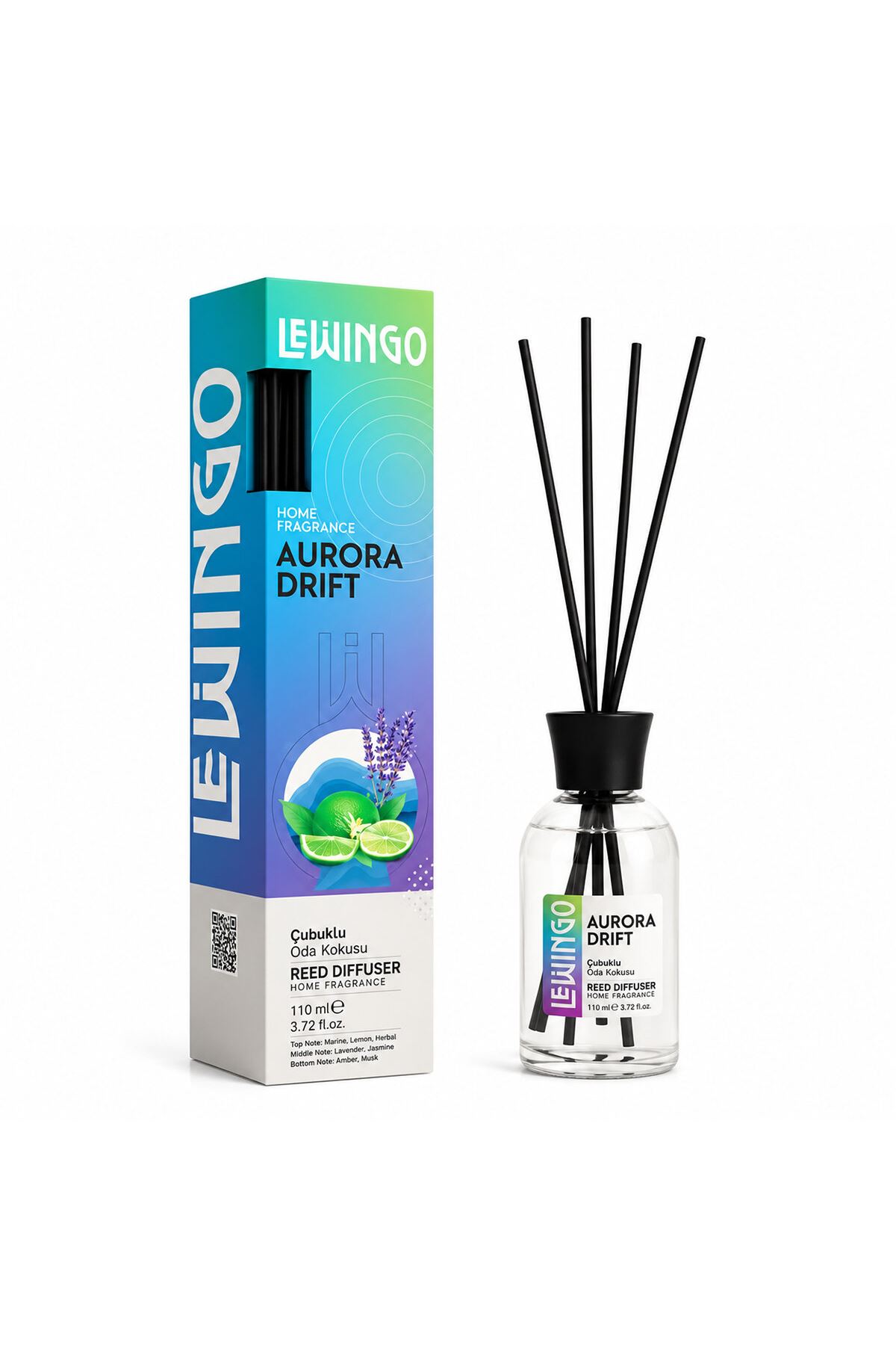 Aurora Drift Bambu Çubuklu Oda Kokusu - 110 ml - Cam Şişe