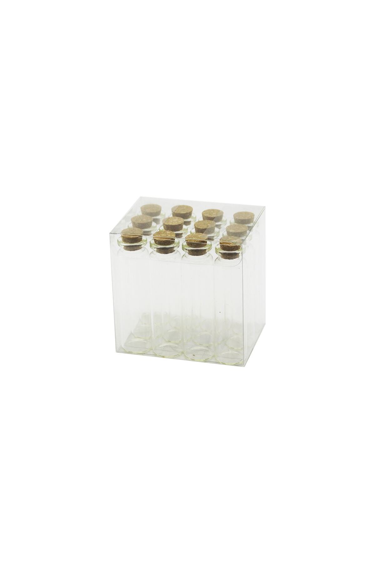 Boş Tüp Cam Şişe - 20 ml - Mantar Kapak