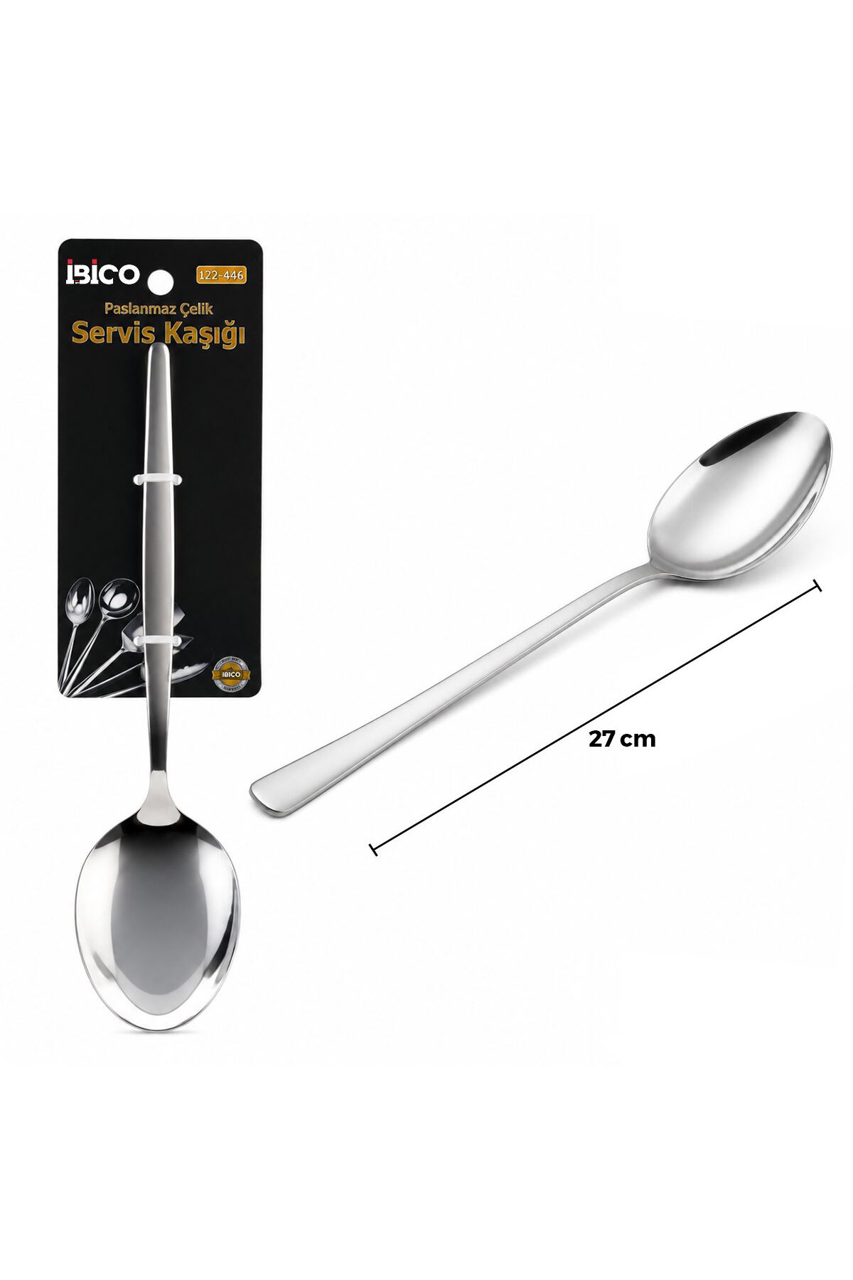 Metal Servis Kaşığı - Krom Renk - 27 cm