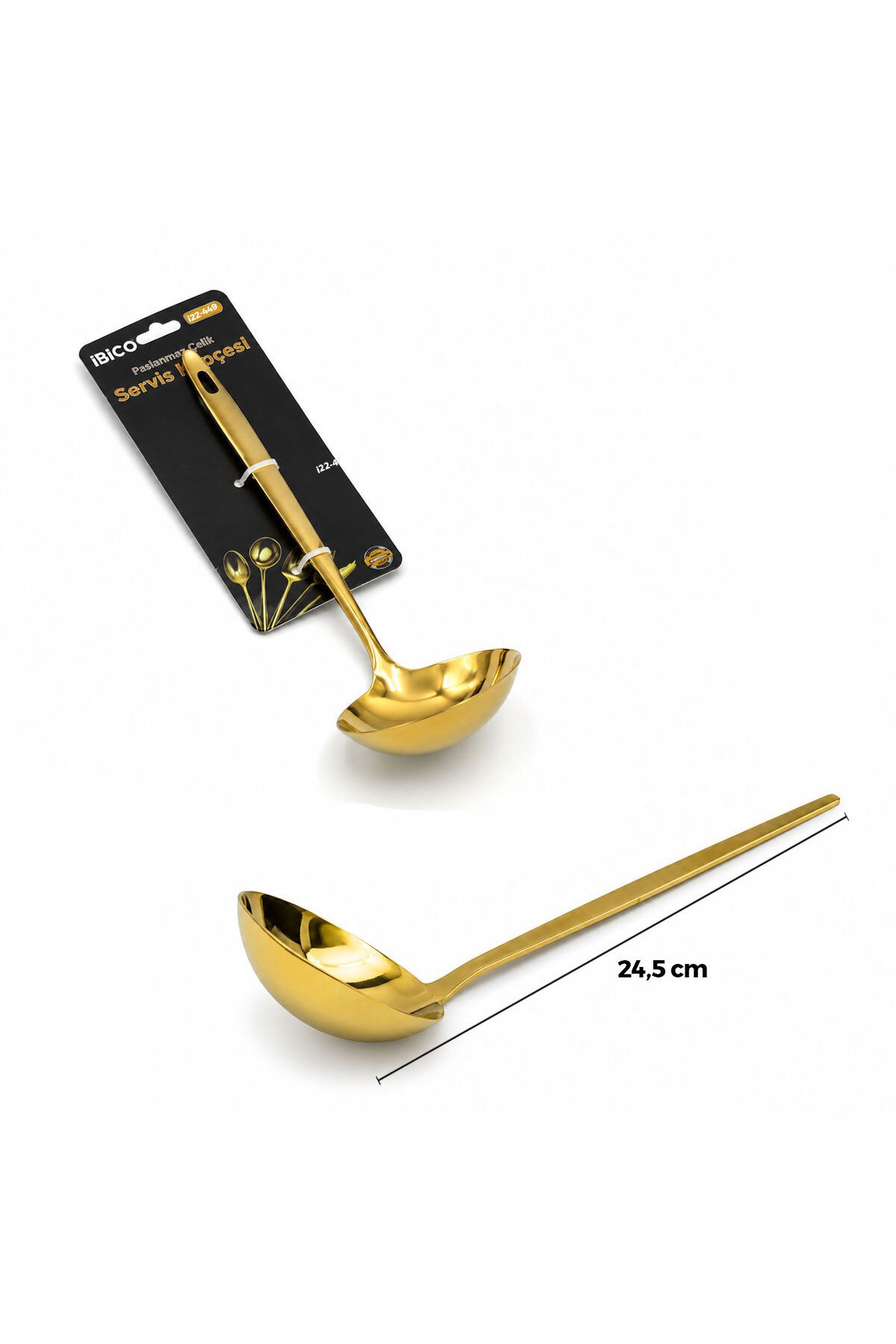 Metal Servis Kepçesi - Gold Renk - 24.5 cm