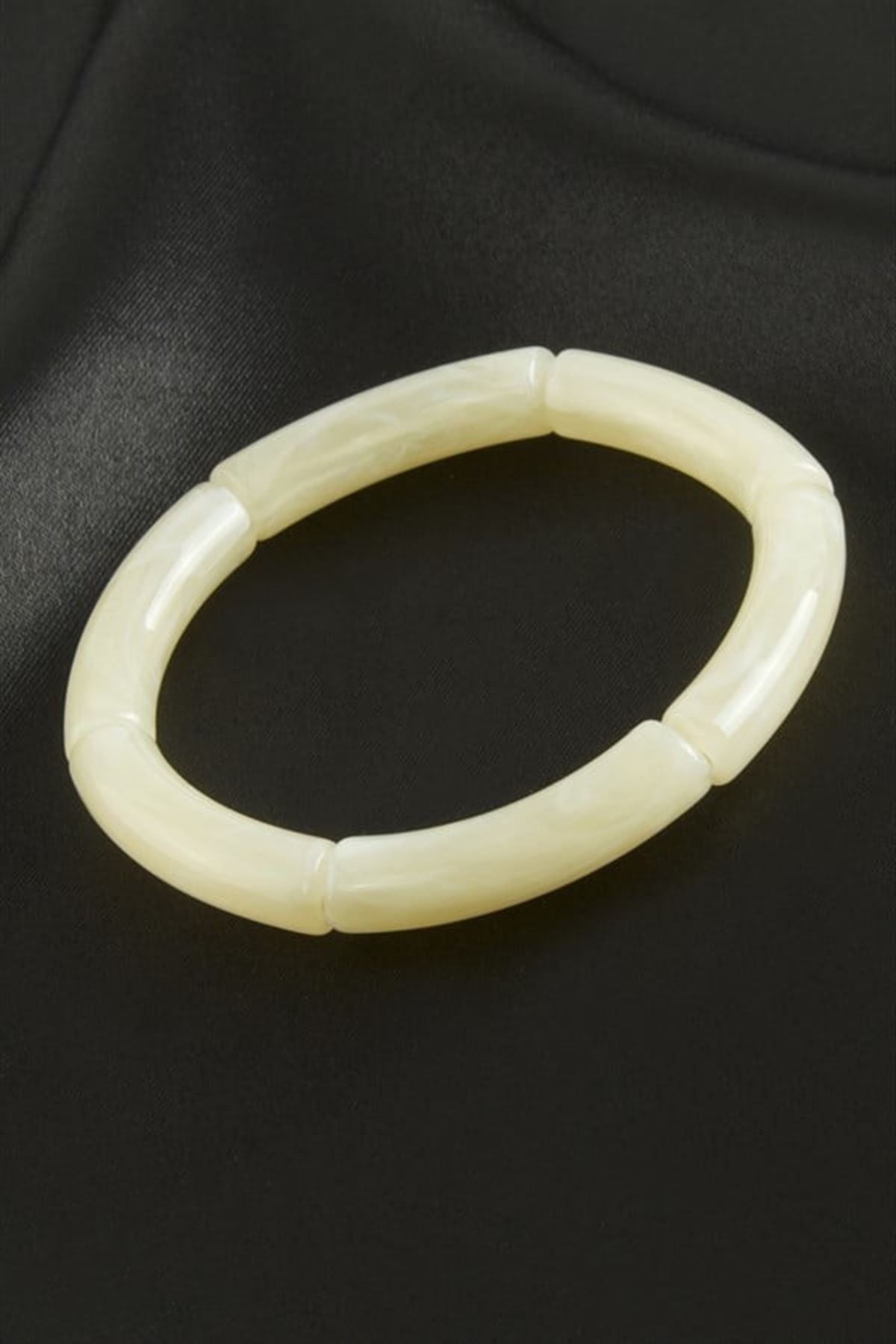 Zr Model Silindir Plastik Bileklik - Limon Rengi