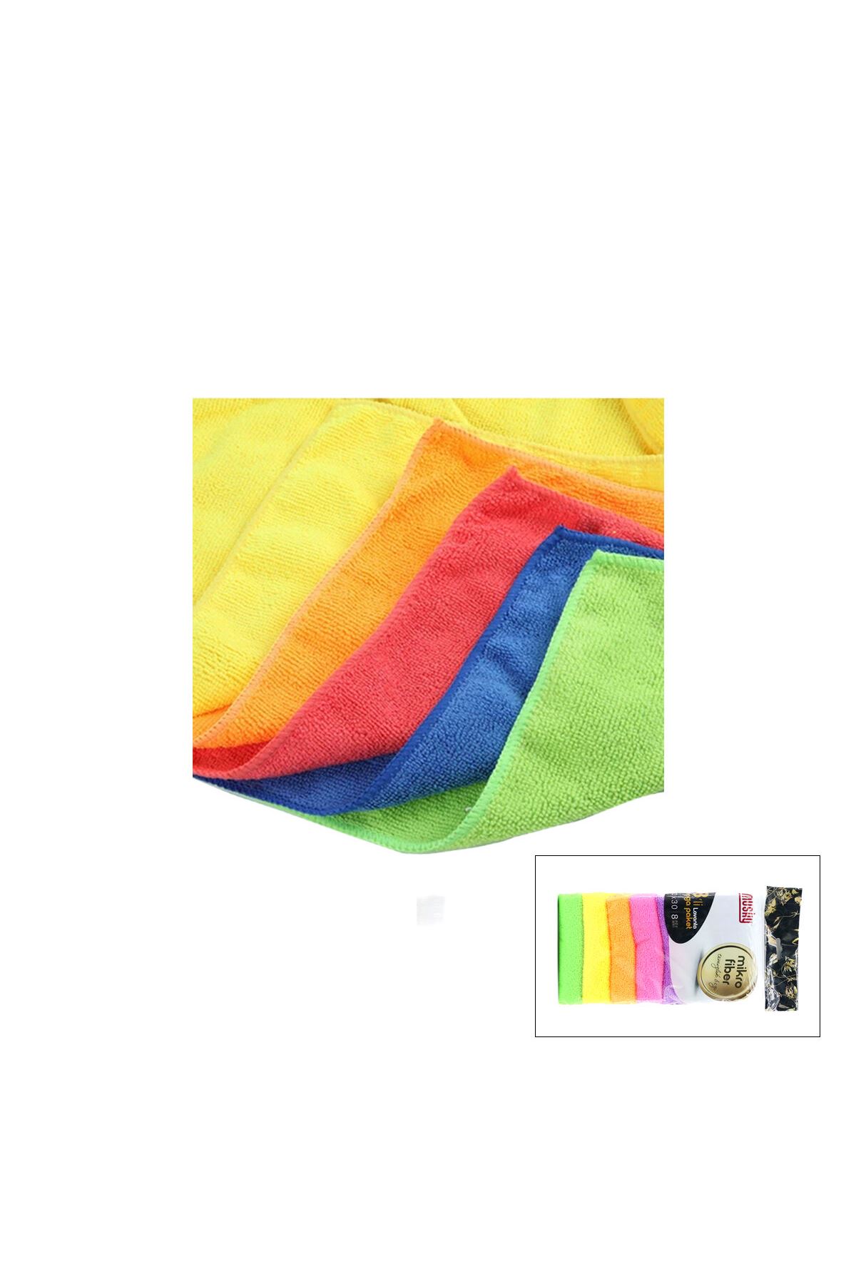 8'li Mikrofiber Temizlik Bezi Seti - Renkli - Leke Bırakmaz