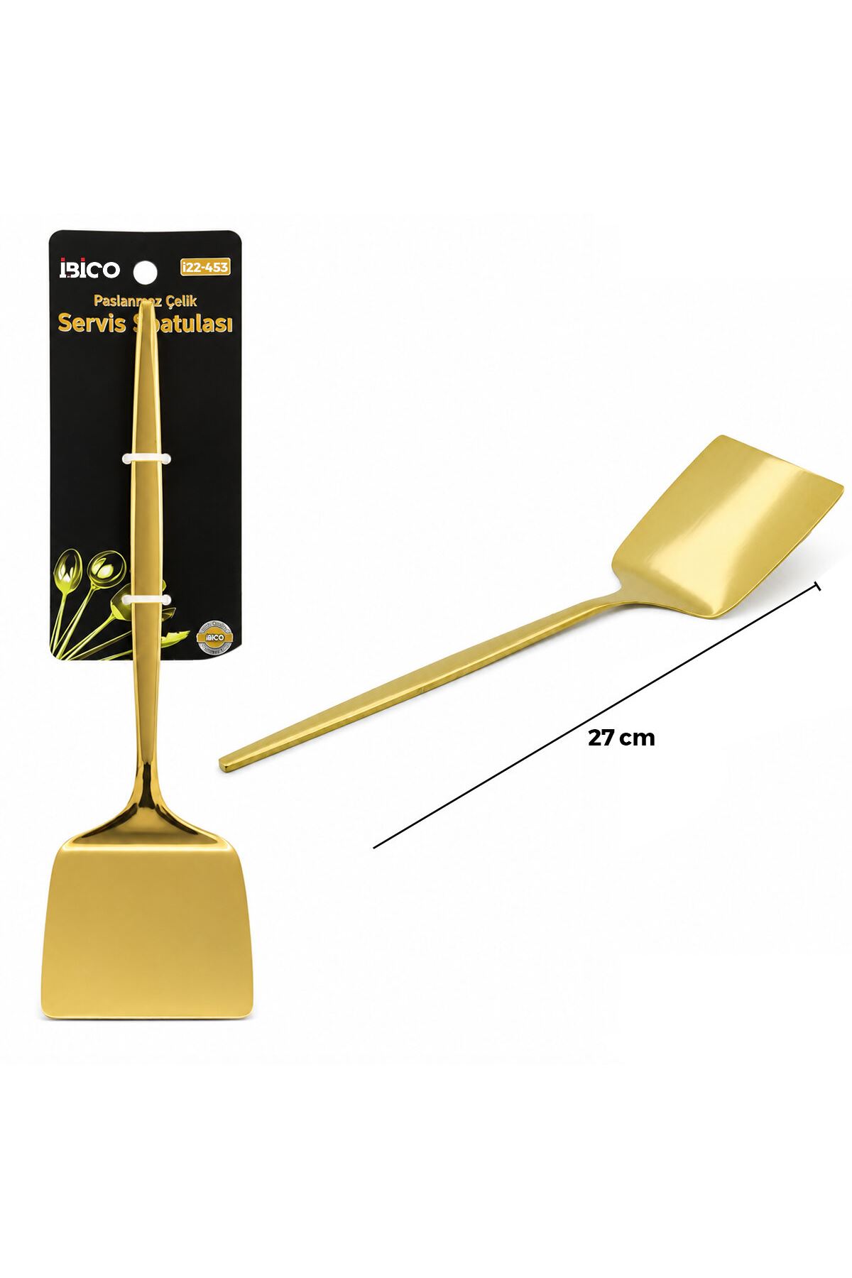 Metal Servis Spatulası - Gold Renk - 27 cm