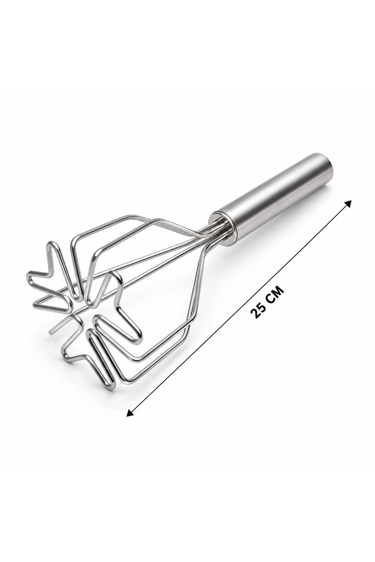 Patates Ezici - Kalp Şekilli - Paslanmaz Çelik - 26 cm Uzunluk
