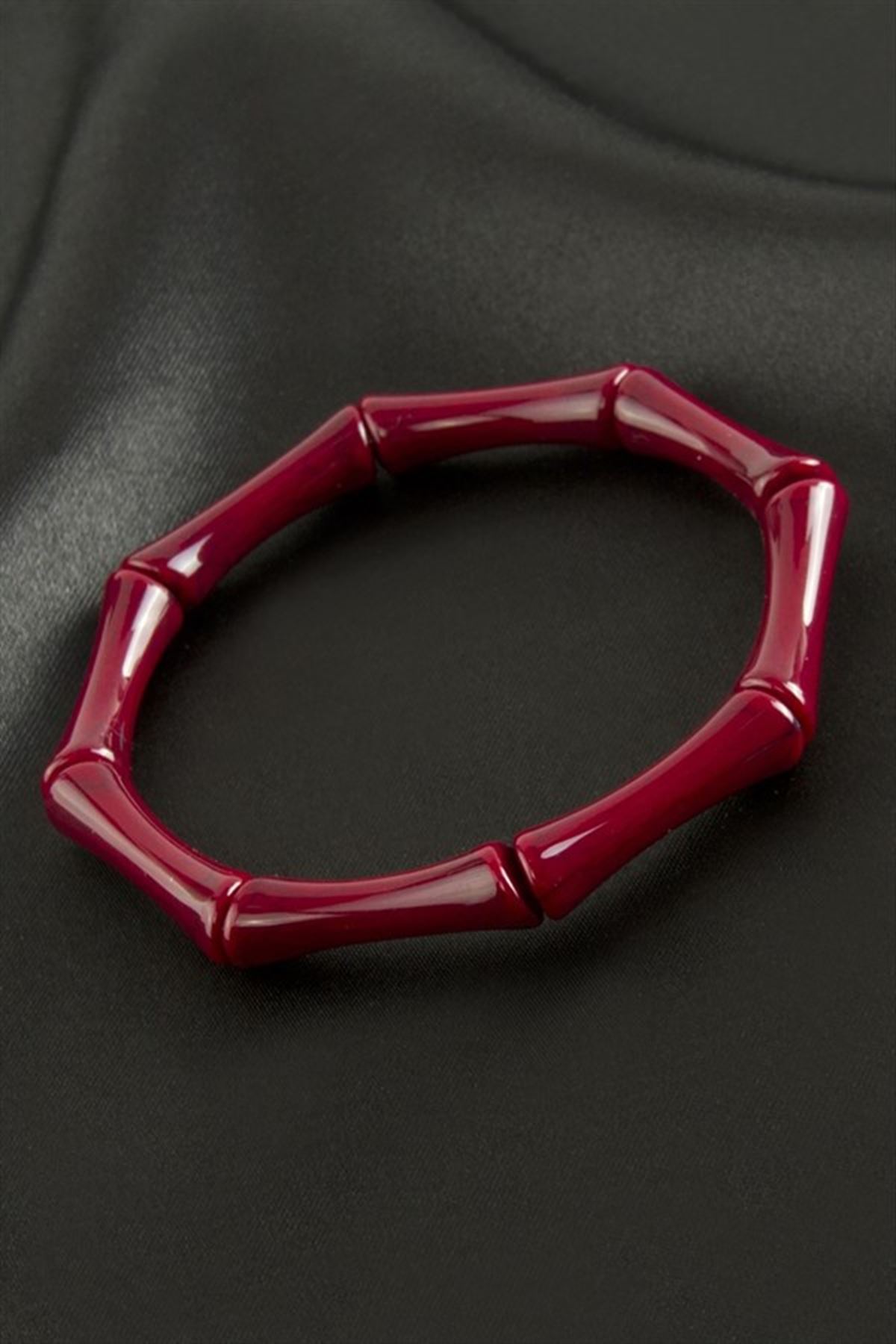 Zr Model Kemik Plastik Bileklik - Bordo
