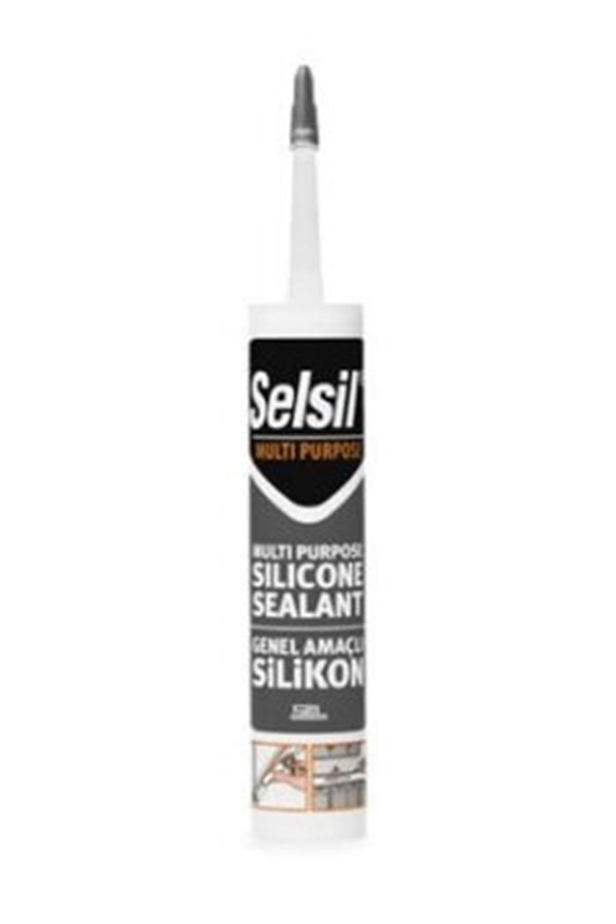 Siyah Universal Silikon - 280 gr - Dolgu Silikonu