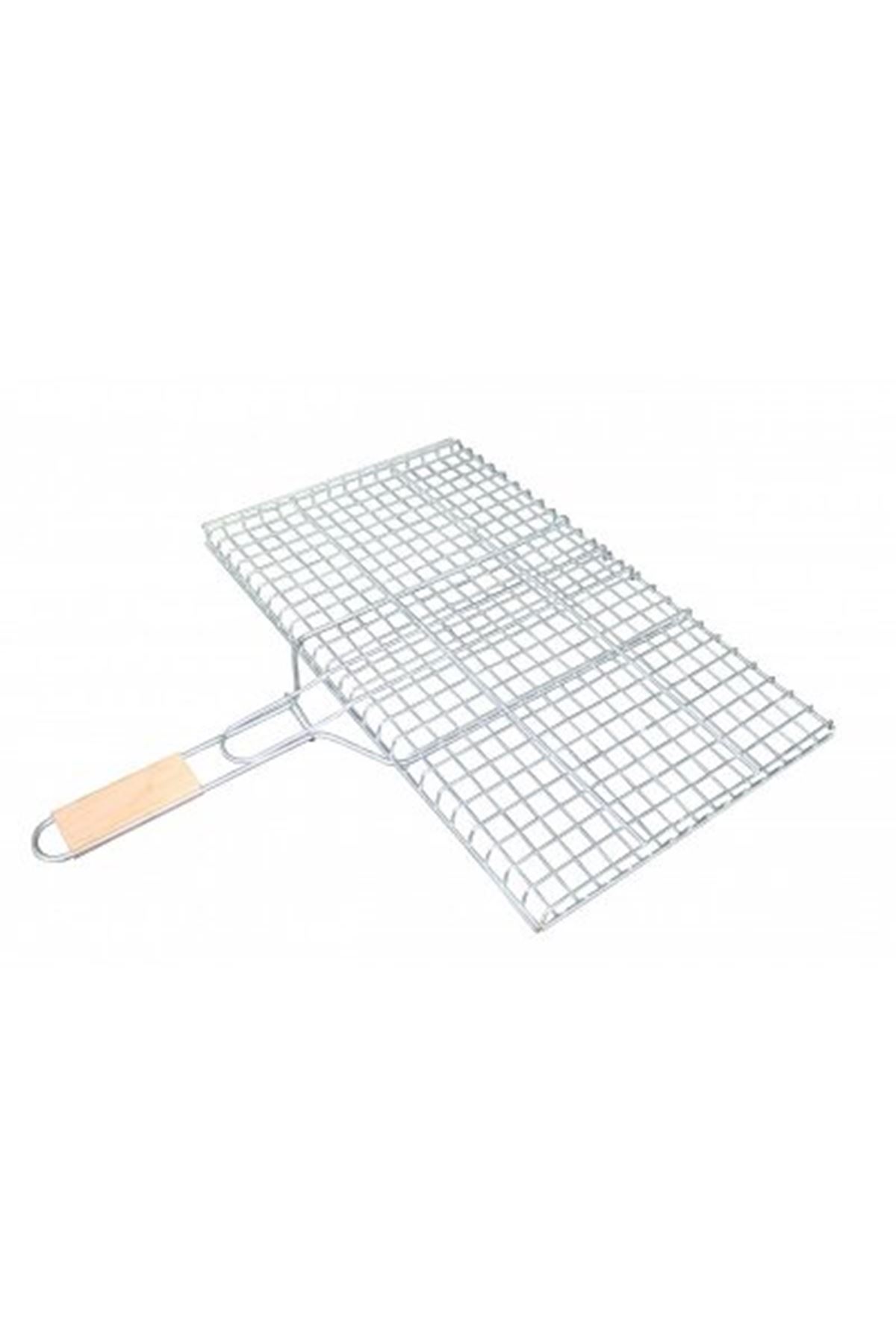 Orta Boy Mangal Izgarası - 40x30 cm - Ahşap Saplı