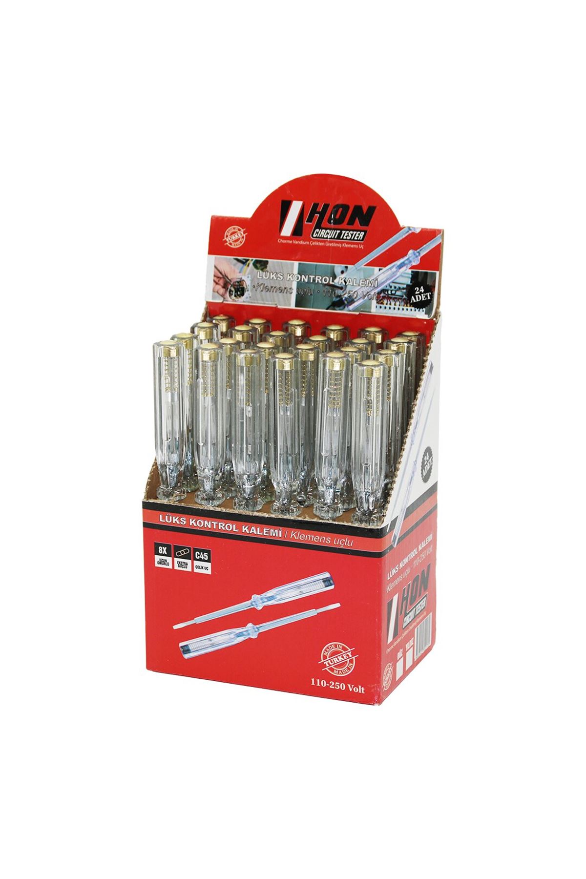 Lüks Kontrol Kalemi - Yıldız Uç - Çelik C45 - 110-250 V