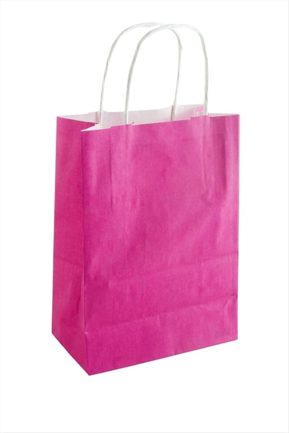 8*15*20 cm Büküm Saplı Kağıt Poşet 1 Adet  - Sarı