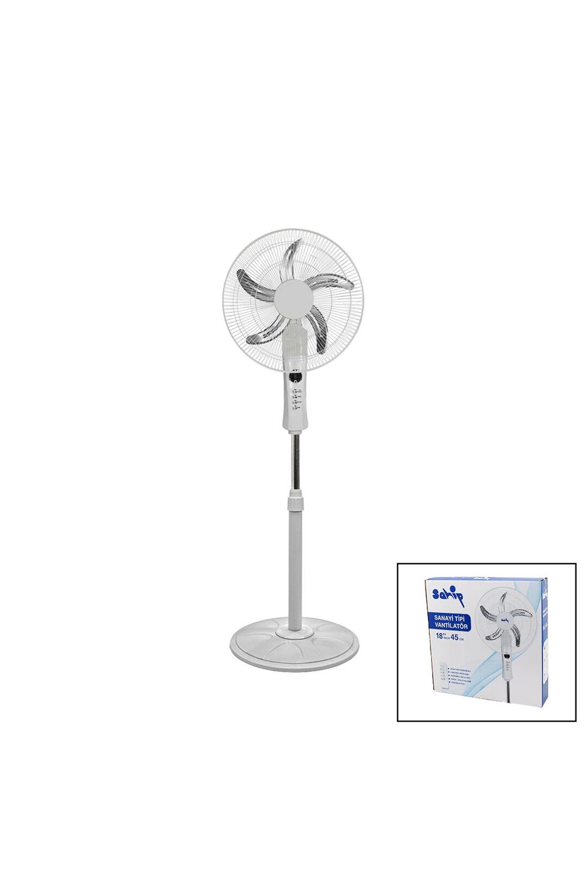 Uzaktan Kumandalı Vantilatör - Sanayi Tipi - 5 Metal Pervaneli - 3 Kademe Hız Ayarlı
