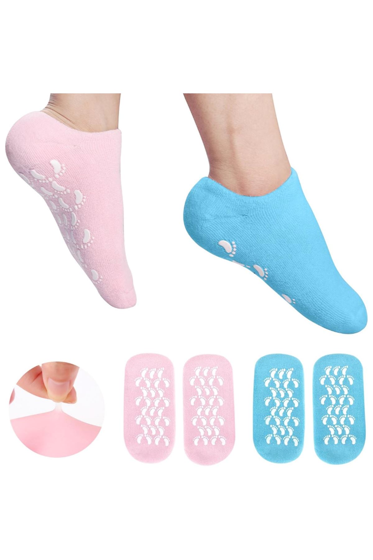 Ayak Nemlendirici Jel SPA Çorabı - Yumuşatıcı Jel Kaplama