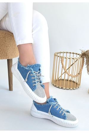 Enber Mavi Kot Bağcıklı Spor Ayakkabı