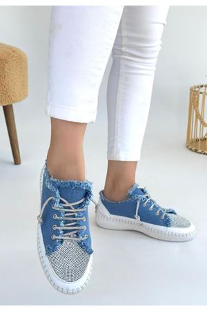 Enber Mavi Kot Bağcıklı Spor Ayakkabı