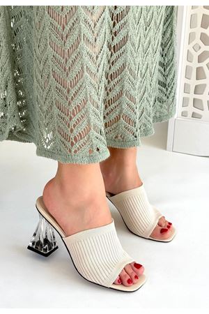 Evra Ten Triko Topuklu Terlik