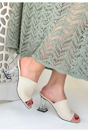 Evra Ten Triko Topuklu Terlik