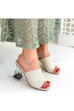 Evra Ten Triko Topuklu Terlik