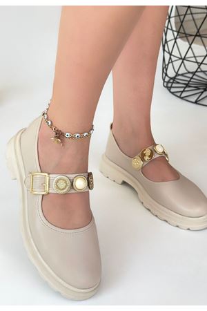 Okira Bej Cilt Oxford Ayakkabı