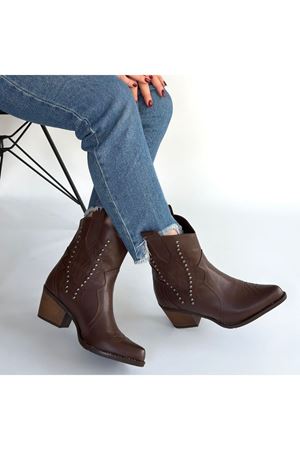 Matin Acı Kahve Cilt Topuklu Bot