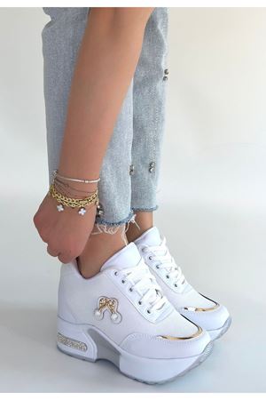 Wody Beyaz Cilt Simli Bağcıklı Spor Ayakkabı