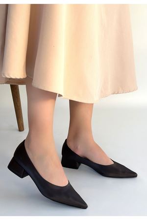 Ferla Acı Kahve Cilt Topuklu Ayakkabı