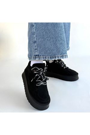 Muden Siyah Süet Bağcıklı Bot