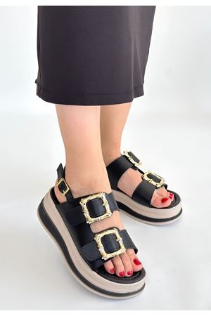 Stan Siyah Cilt Sandalet