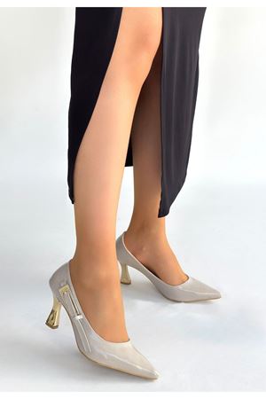 Motya Bej Rugan Topuklu Ayakkabı