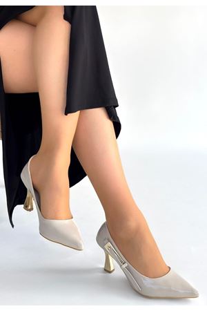 Motya Bej Rugan Topuklu Ayakkabı