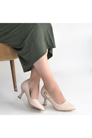 Yons Bej Cilt Topuklu Ayakkabı