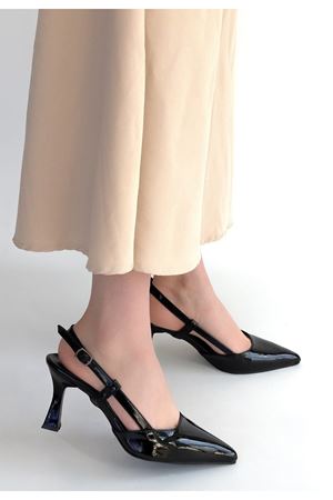 Hoost Siyah Rugan Topuklu Ayakkabı
