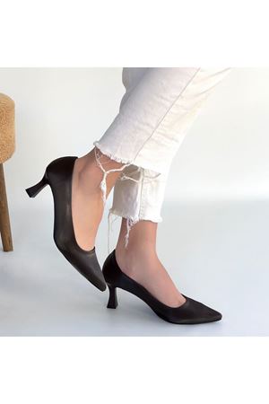 Mırta Acı Kahve Cilt Topuklu Ayakkabı