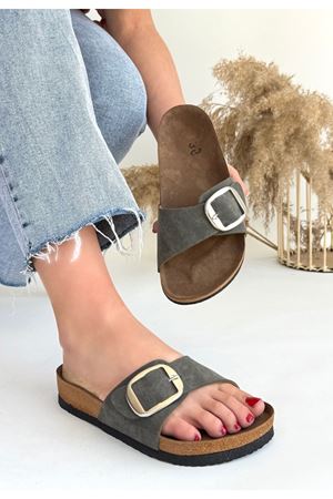 Zooy Yeşil Nubuk Terlik