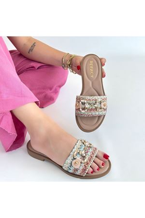 Gonne Renkli Hasır Dokuma Terlik