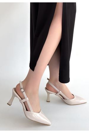 Hoost Bej Rugan Topuklu Ayakkabı