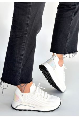 Feort Beyaz Triko Bağcıklı Spor Ayakkabı