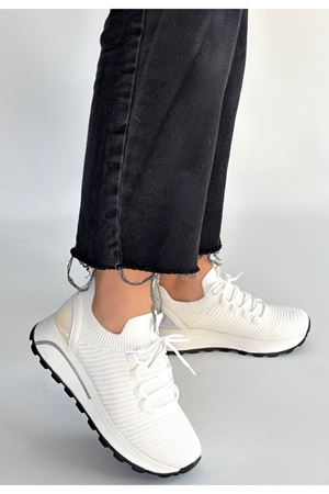 Feort Beyaz Triko Bağcıklı Spor Ayakkabı