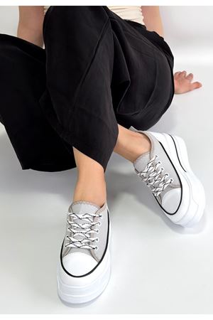 Dalen Gri Keten Bağcıklı Spor Ayakkabı