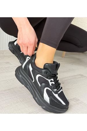 Cata Siyah Cilt Beyaz Detaylı Spor Ayakkabı