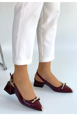 Ricy Bordo Rugan Topuklu Ayakkabı
